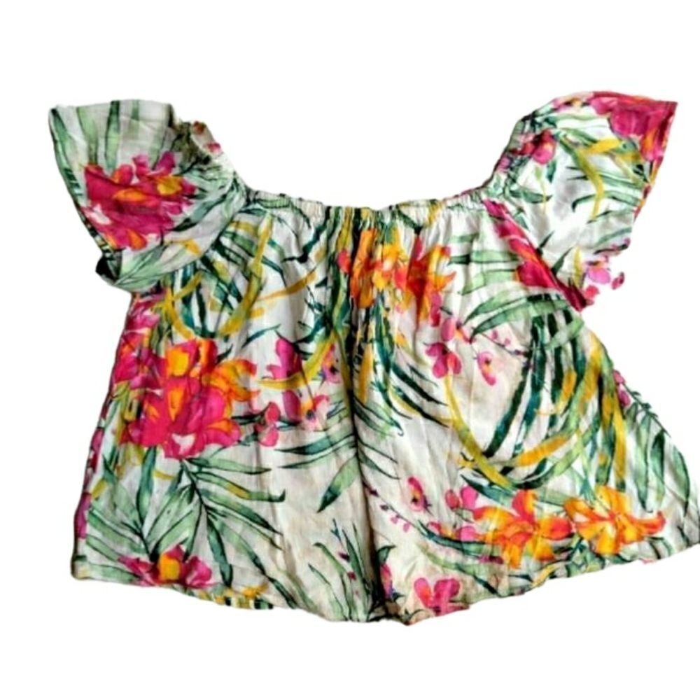 Floral mind code crop top